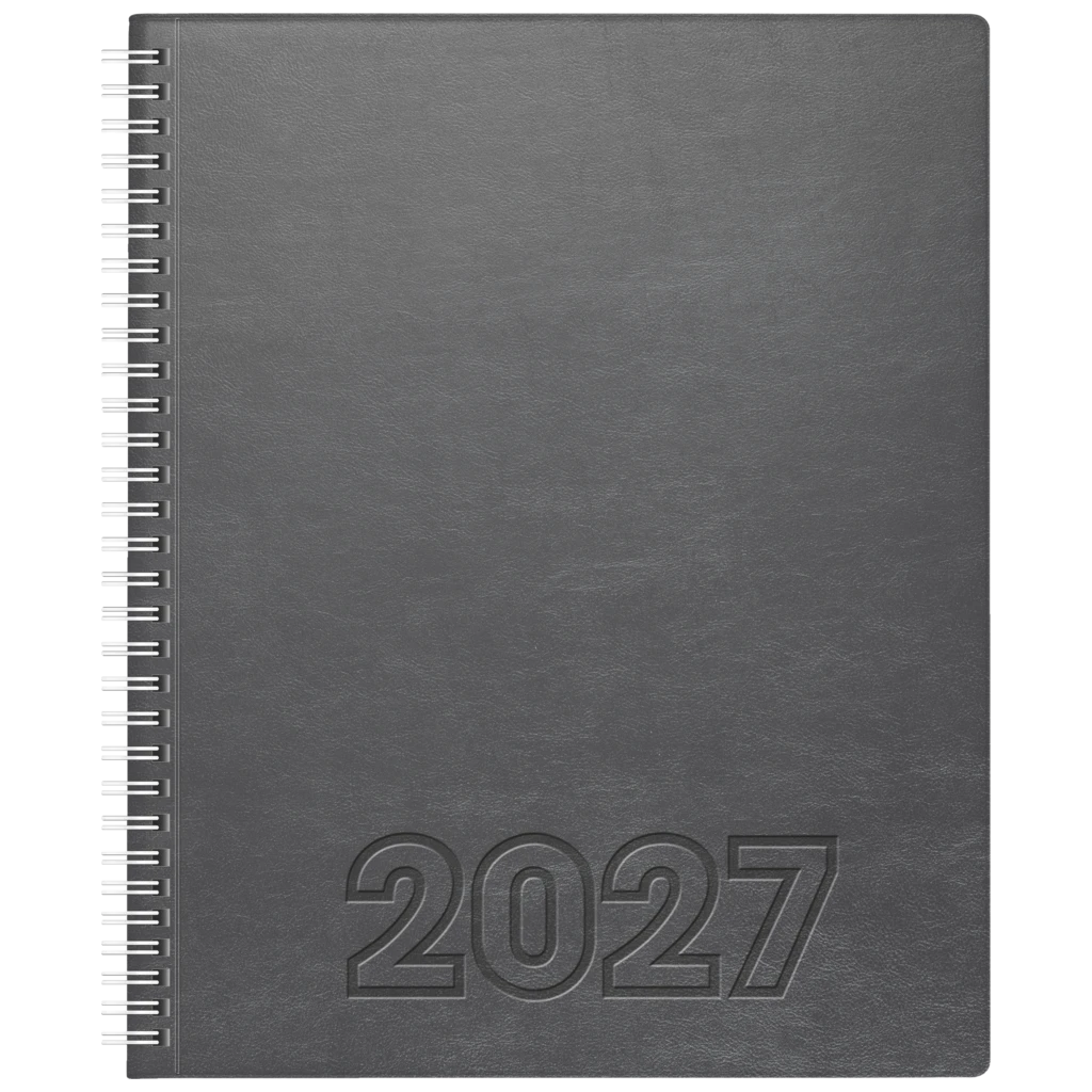 Buchkalender Mod. Manager Wt 7 weektimer 2027 | 210×260 mm, Kunstleder, grau