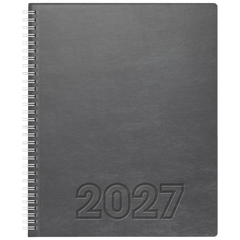 Buchkalender Mod. Manager Wt 7 weektimer 2027 | 210×260 mm, Kunstleder, grau
