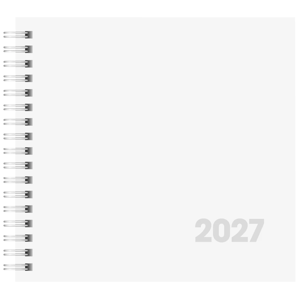 Buchkalender Mod. 762 2027 | 162×150 mm, Karton, weiß