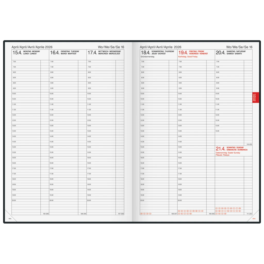Buchkalender Mod. 763 2026 | A4, Kunststoff, vulkanschwarz