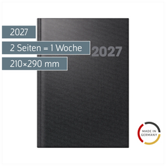 Buchkalender Mod. 763 2027 | A4, Kunststoff, vulkanschwarz
