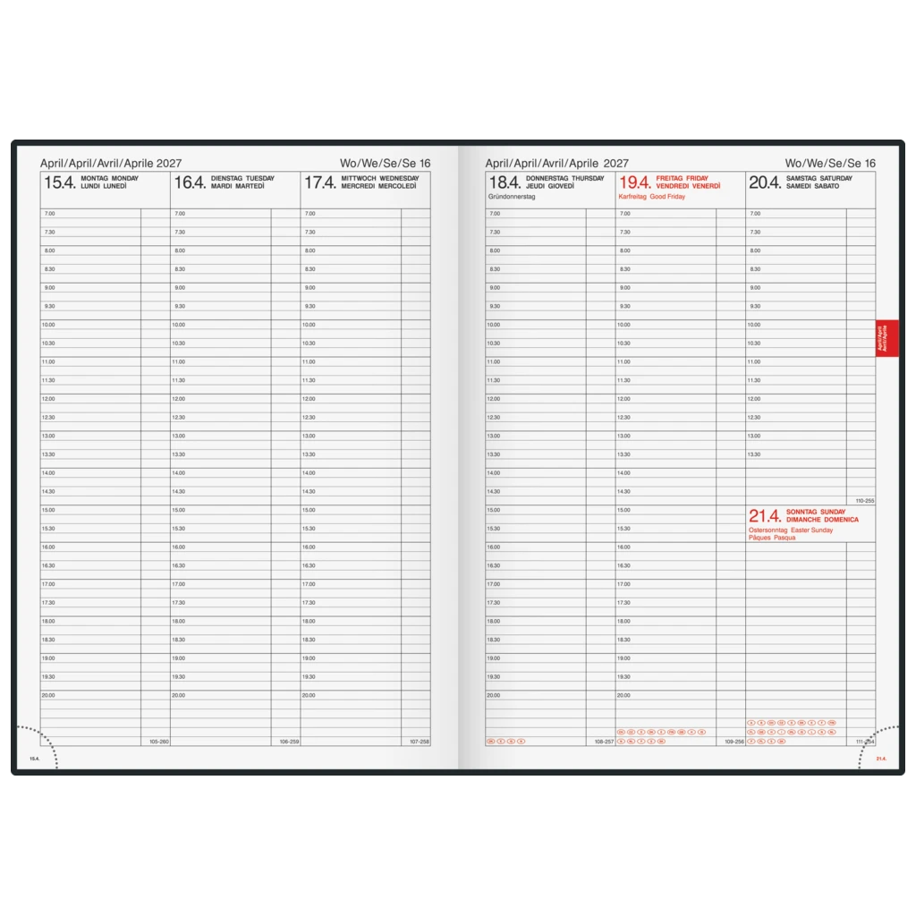 Buchkalender Mod. 763 2027 | A4, Kunststoff, vulkanschwarz