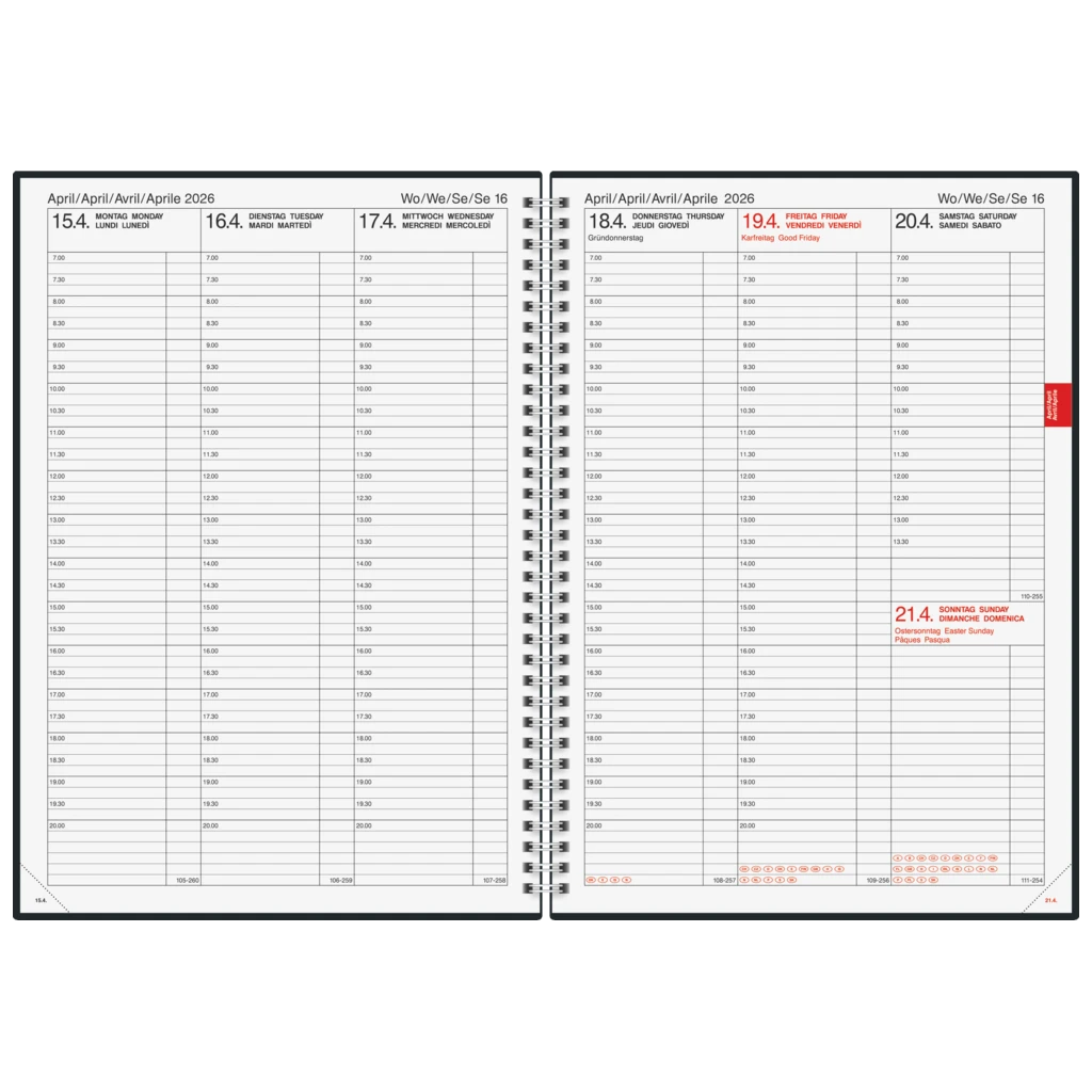 Buchkalender Mod. 763 2026 | A4, Kunststoff, vulkanschwarz