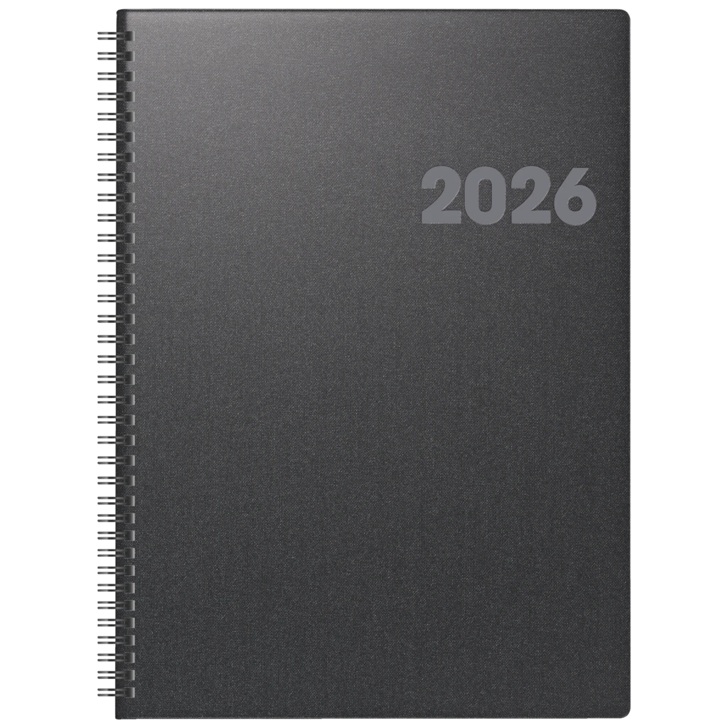 Buchkalender Mod. 763 2026 | A4, Kunststoff, vulkanschwarz