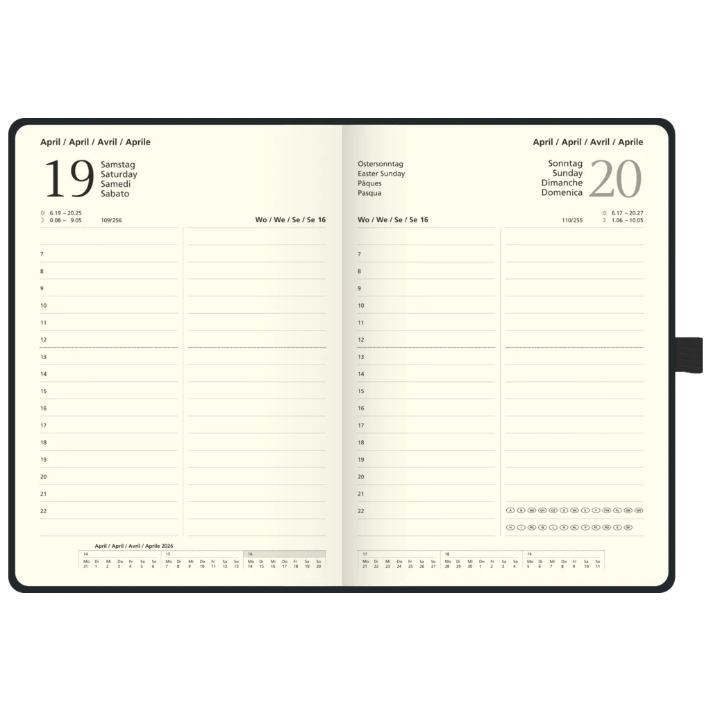 Buchkalender Kompagnon Mod. 764 66 2026 | A5, Kunststoff, schwarz