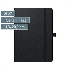 Buchkalender Kompagnon Mod. 764 66 2027 | A5, Kunststoff, schwarz