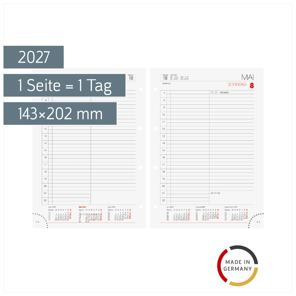 Tages-Ersatzkalendarium Mod. 765 2027 | 143×202 mm