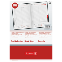 Buchkalender Mod. 765 2026 | A5, Leder, schwarz