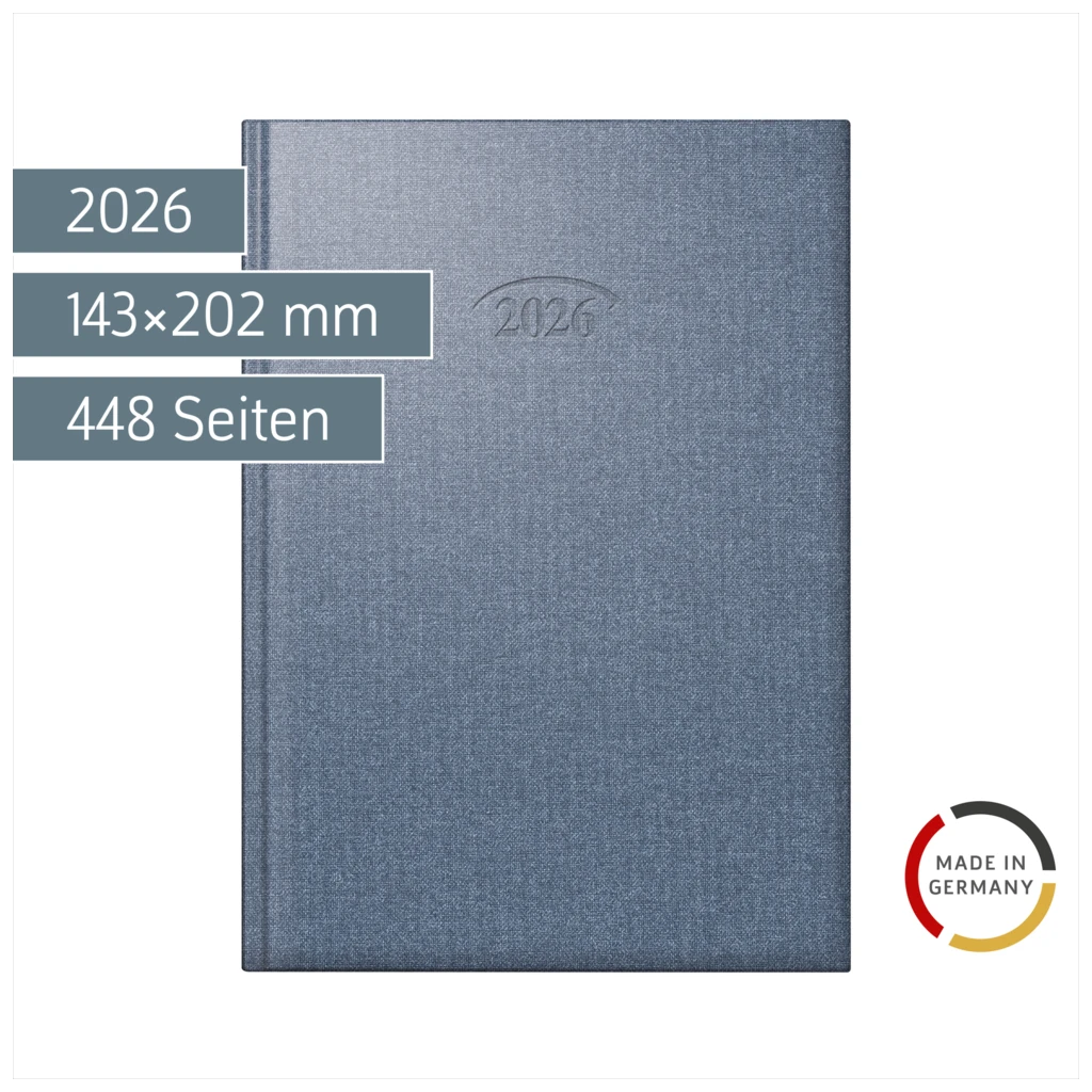 Buchkalender Mod. 765 2026 | A5, Kunststoff, cosmosblau