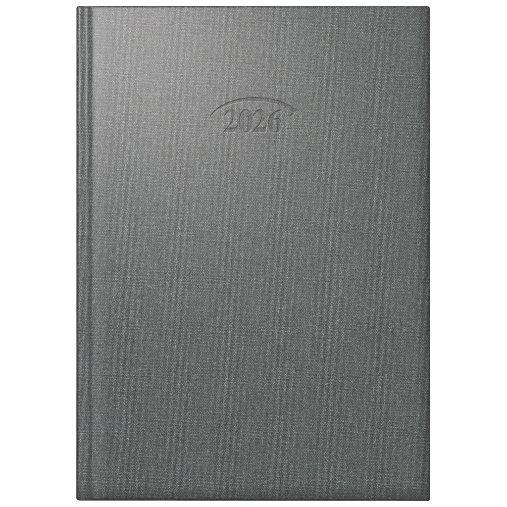 Buchkalender Mod. 765 2026 | A5, Kunststoff, stratossilberfarben