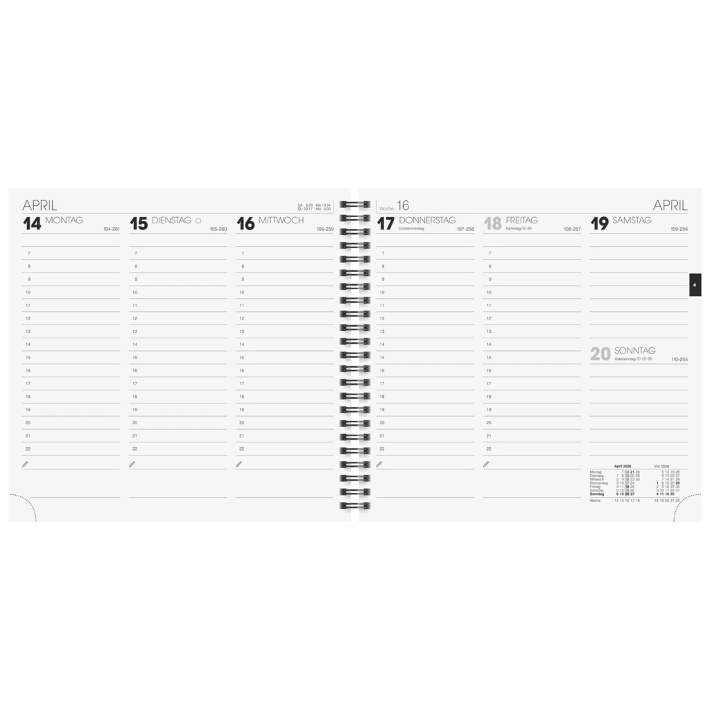 Buchkalender Mod. 766 2026 | 210×205 mm, Karton, blau