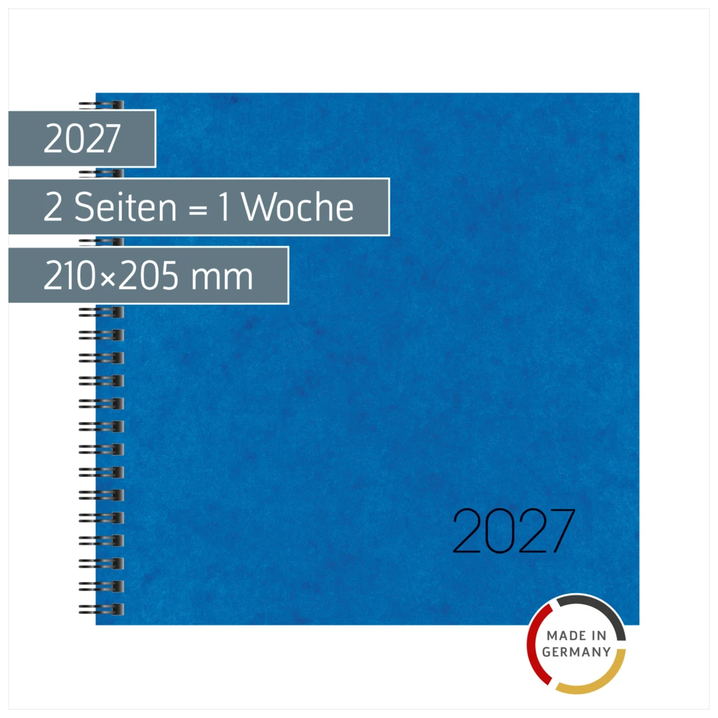 Buchkalender Mod. 766 2027 | 210×205 mm, Karton, blau