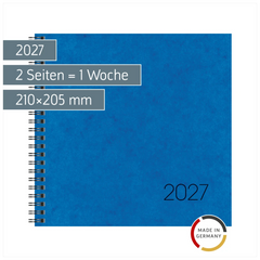 Buchkalender Mod. 766 2027 | 210×205 mm, Karton, blau