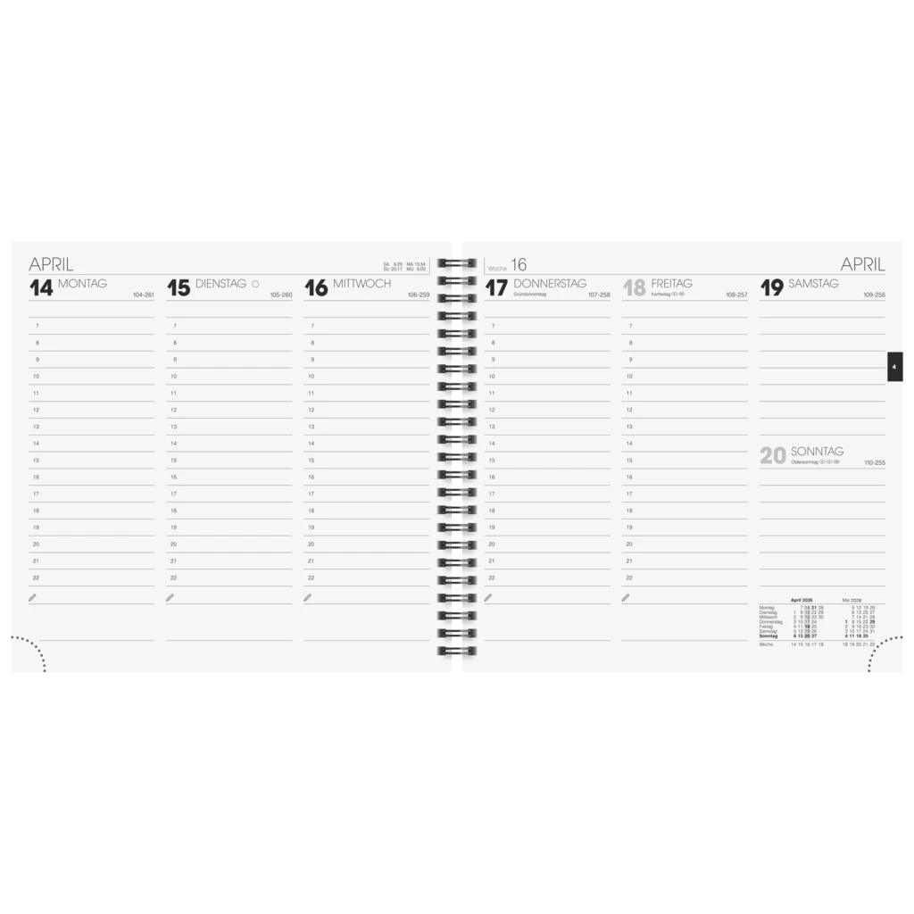 Buchkalender Mod. 766 2026 | 210×205 mm, Karton, schwarz