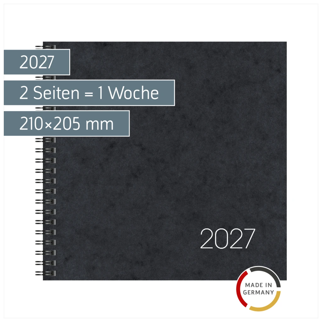 Buchkalender Mod. 766 2027 | 210×205 mm, Karton, schwarz