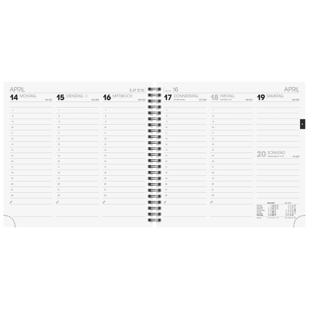 Buchkalender Mod. 766 2027 | 210×205 mm, Karton, schwarz