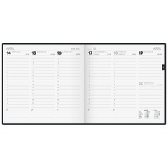 Buchkalender Mod. 766 2026 | 210×205 mm, Kunststoff, schwarz