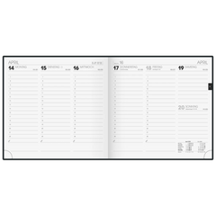 Buchkalender Mod. 766 2026 | 210×205 mm, Kunststoff, schwarz