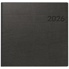 Buchkalender Mod. 766 2026 | 210×205 mm, Kunststoff, schwarz