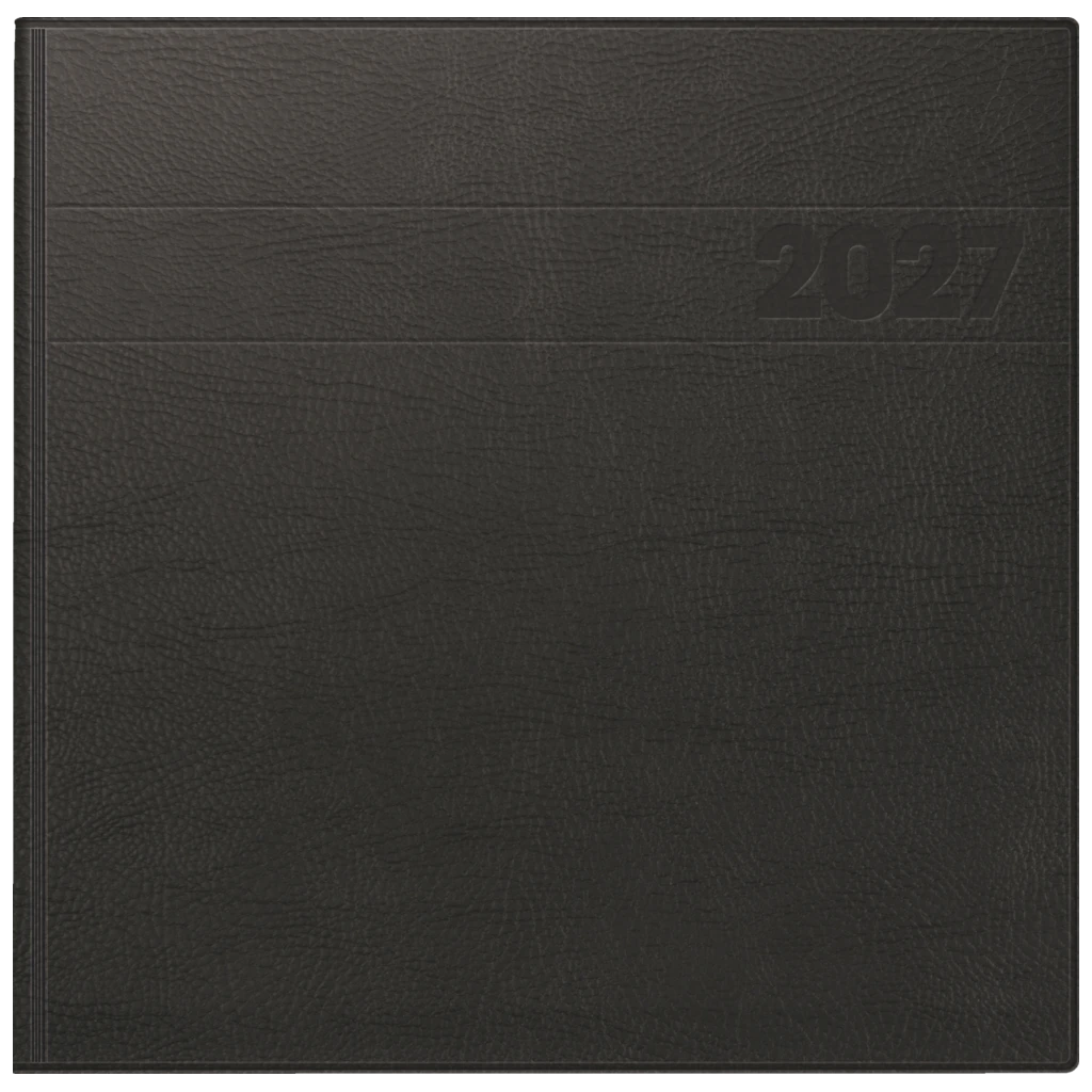 Buchkalender Mod. 766 2027 | 210×205 mm, Kunststoff, schwarz