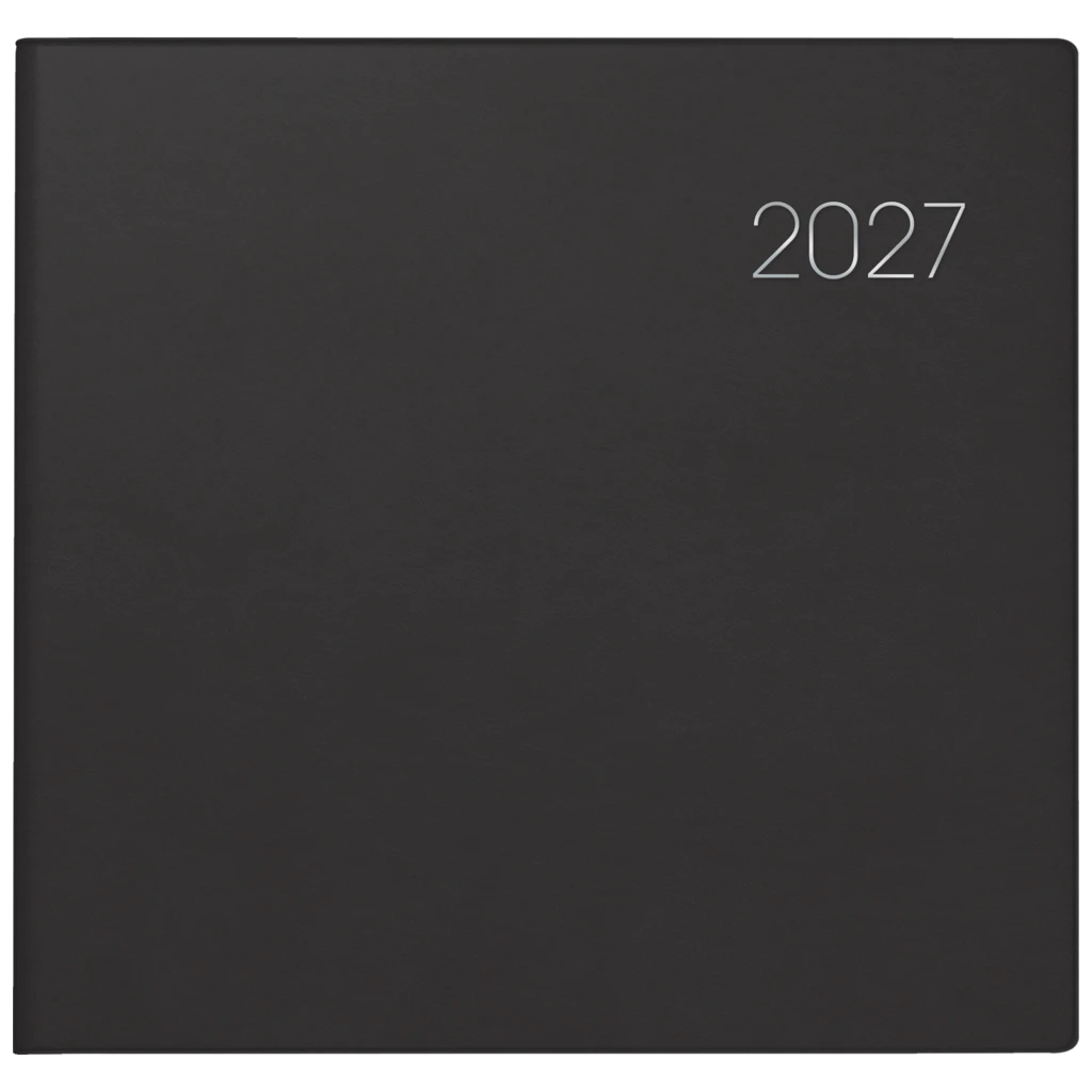 Buchkalender Mod. 766 2027 | 210×205 mm, Kunststoff, schwarz