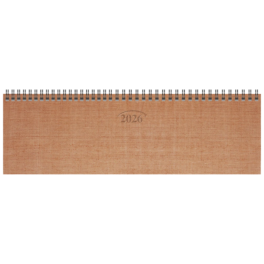 Querterminbuch Mod. 771 2026 | 326×102 mm, Karton, kupfer