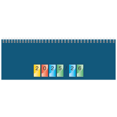 Querterminbuch DATAline Mod. 771 2026 | 297×105 mm, Karton, blau