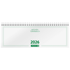 Querterminbuch Mod. 772 2026 | 297×105 mm, Karton, weiß