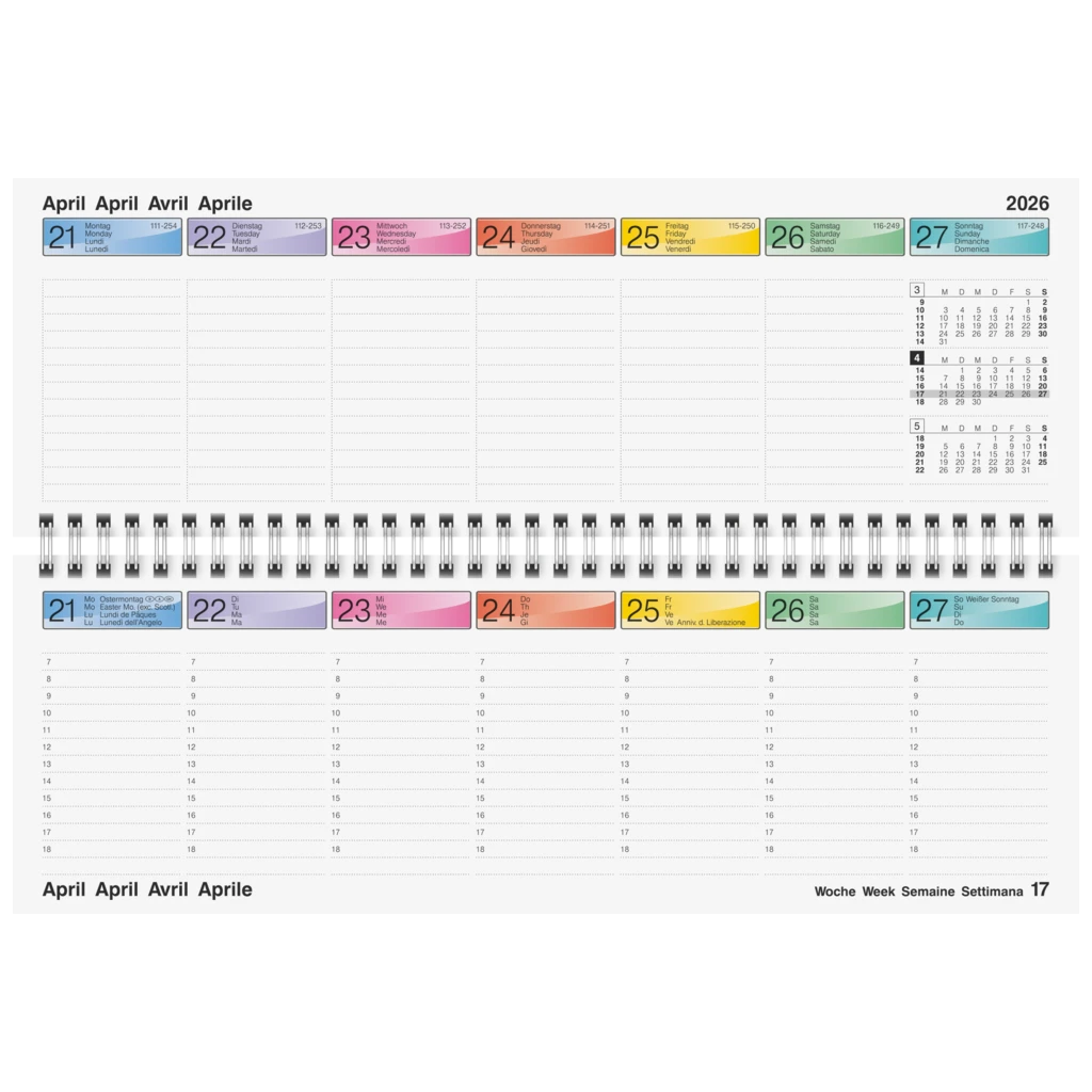 Querterminbuch DATAline Mod. 772 2026 | 297×105 mm, Karton, blau