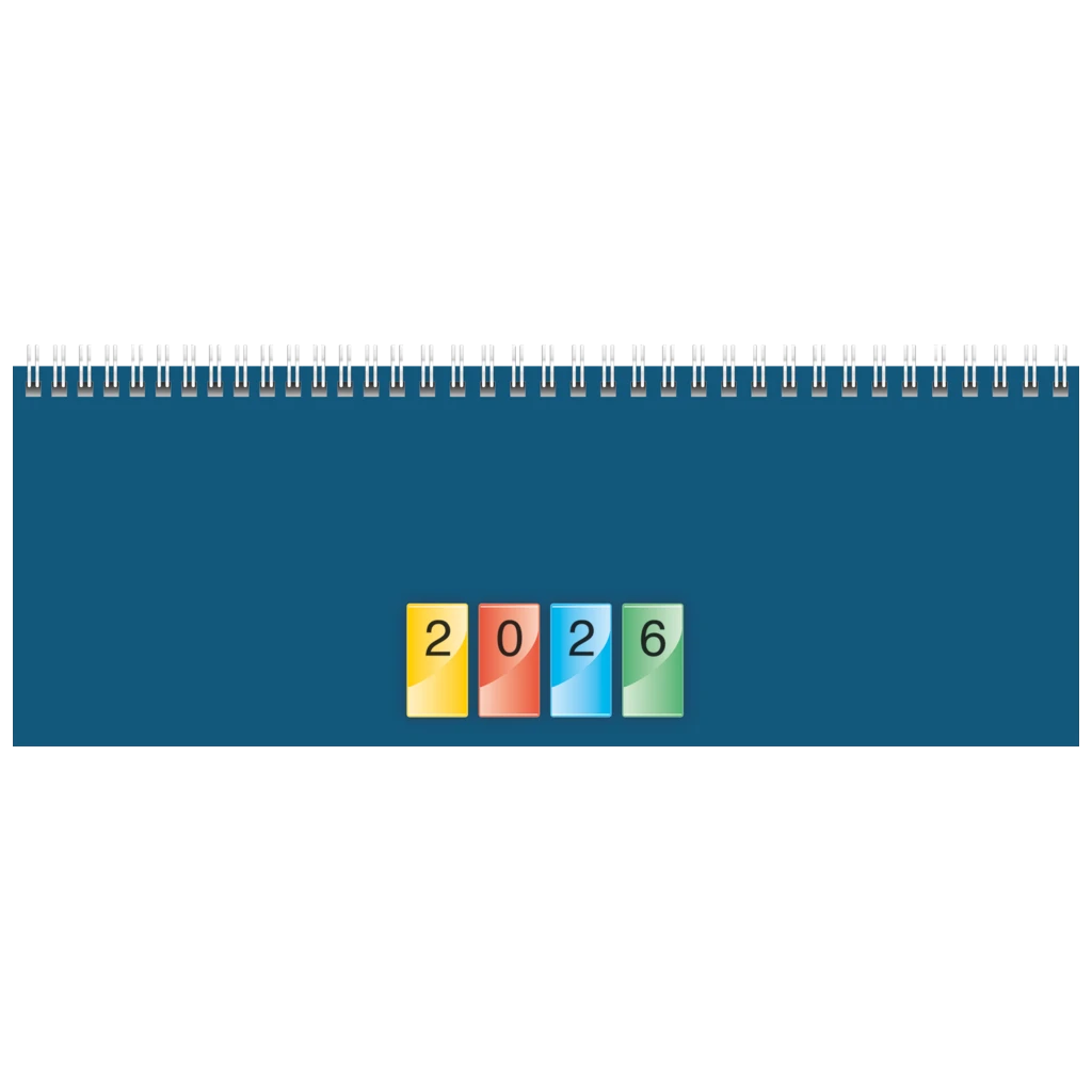 Querterminbuch DATAline Mod. 772 2026 | 297×105 mm, Karton, blau