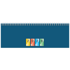 Querterminbuch DATAline Mod. 772 2026 | 297×105 mm, Karton, blau