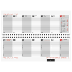 Querterminbuch Mod. 772 2026 | 297×105 mm, Karton, blau