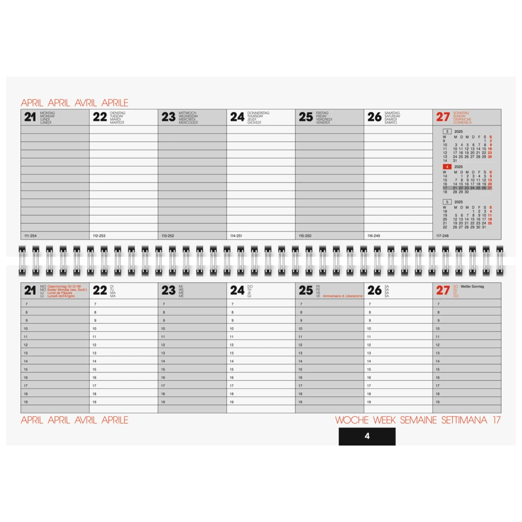 Querterminbuch Mod. 772 '25 | 297×105 mm, Karton, hanf