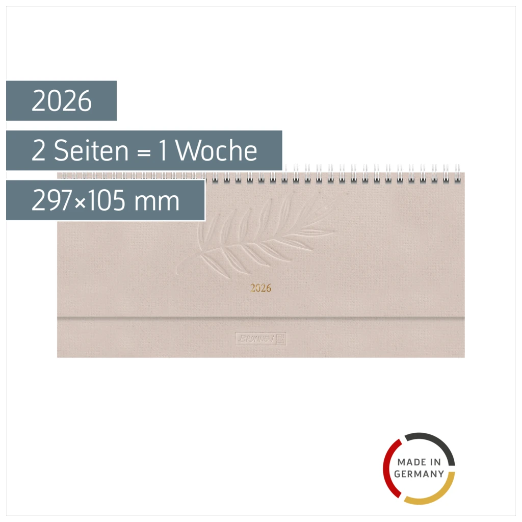 Querterminbuch Mod. 772 2026 | 297×105 mm, Karton, hanf