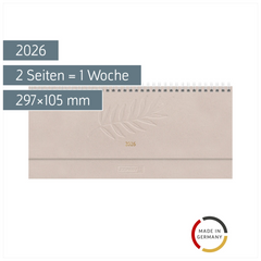 Querterminbuch Mod. 772 2026 | 297×105 mm, Karton, hanf