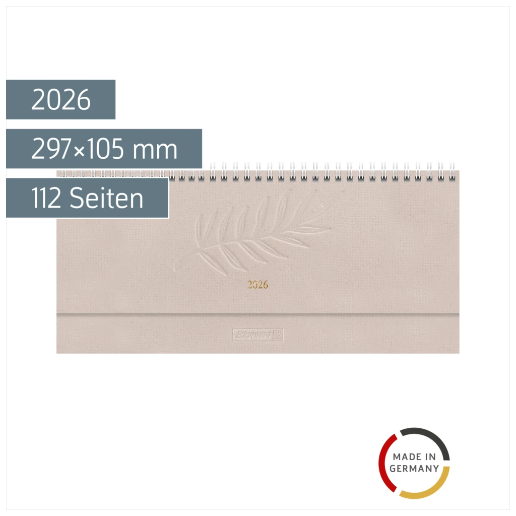 Querterminbuch Mod. 772 2026 | 297×105 mm, Karton, hanf
