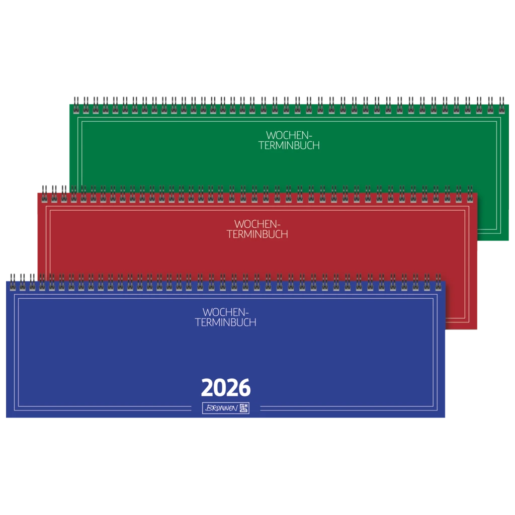 Querterminbuch Mod. 774 2026 | 326×102 mm, Karton, sortiert