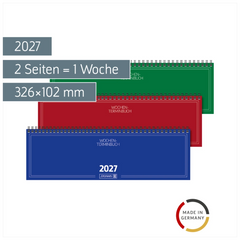Querterminbuch Mod. 774 2027 | 326×102 mm, Karton, sortiert