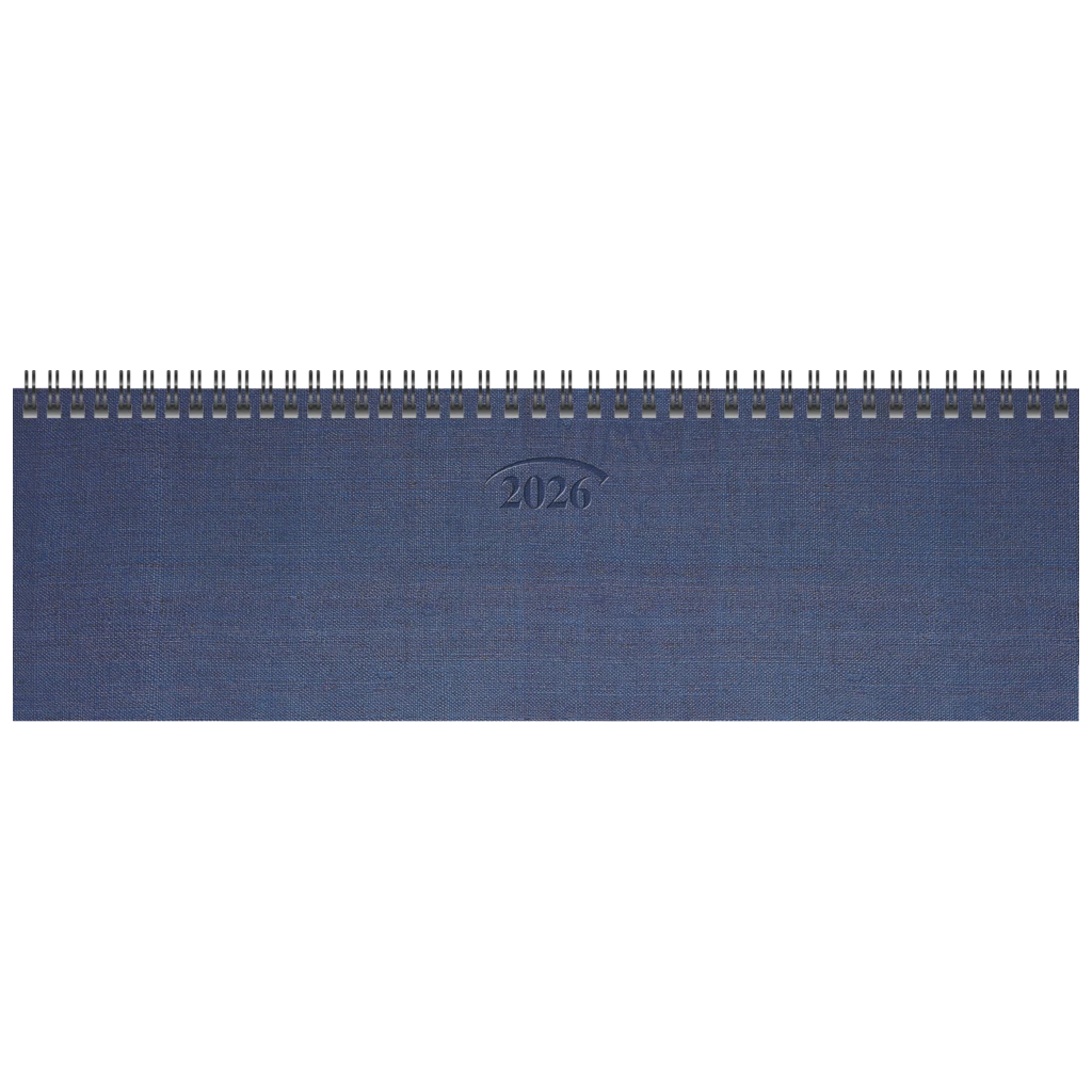 Querterminbuch Mod. 777 2026 | 326×102 mm, Karton, blau