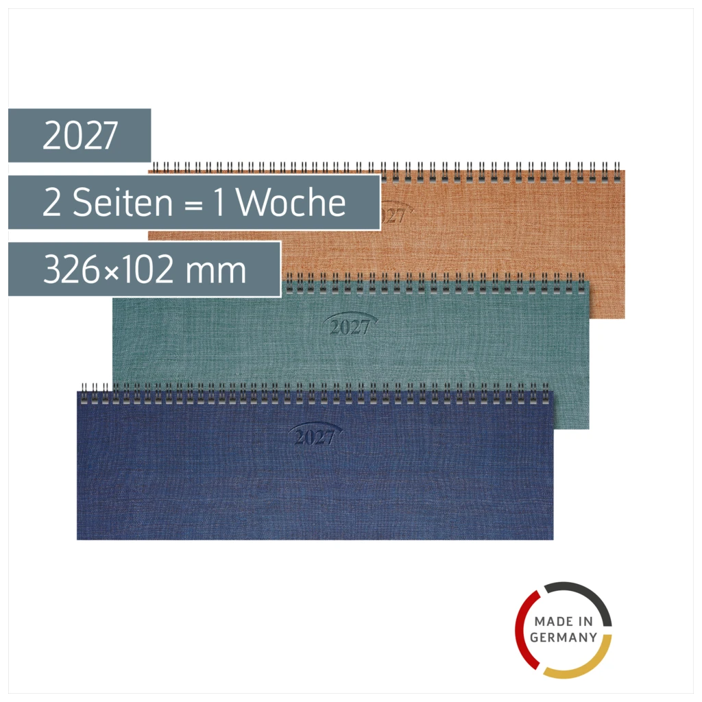 Querterminbuch Mod. 777 2027 | 326×102 mm, Karton, sortiert