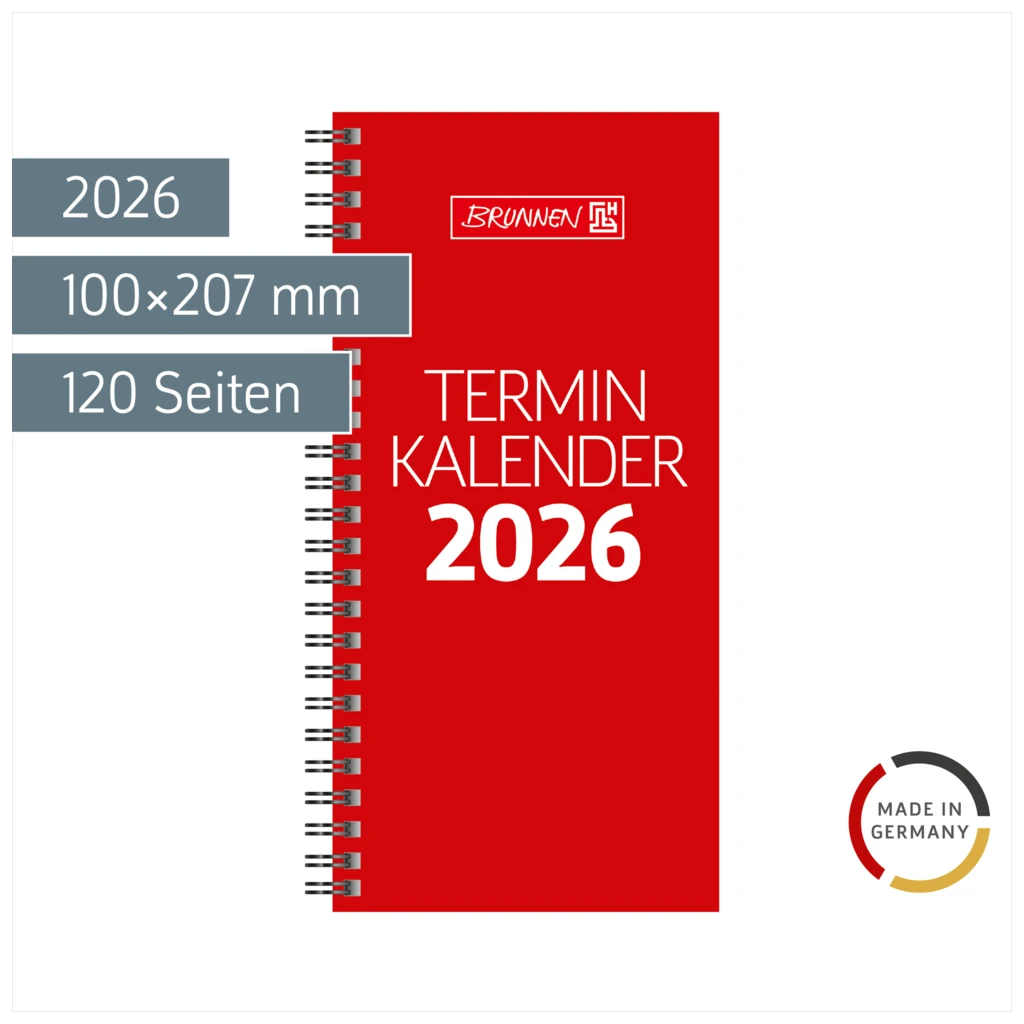 Vormerkbuch Mod. 780 2026 | 100×207 mm, Karton, rot