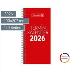 Vormerkbuch Mod. 780 2026 | 100×207 mm, Karton, rot