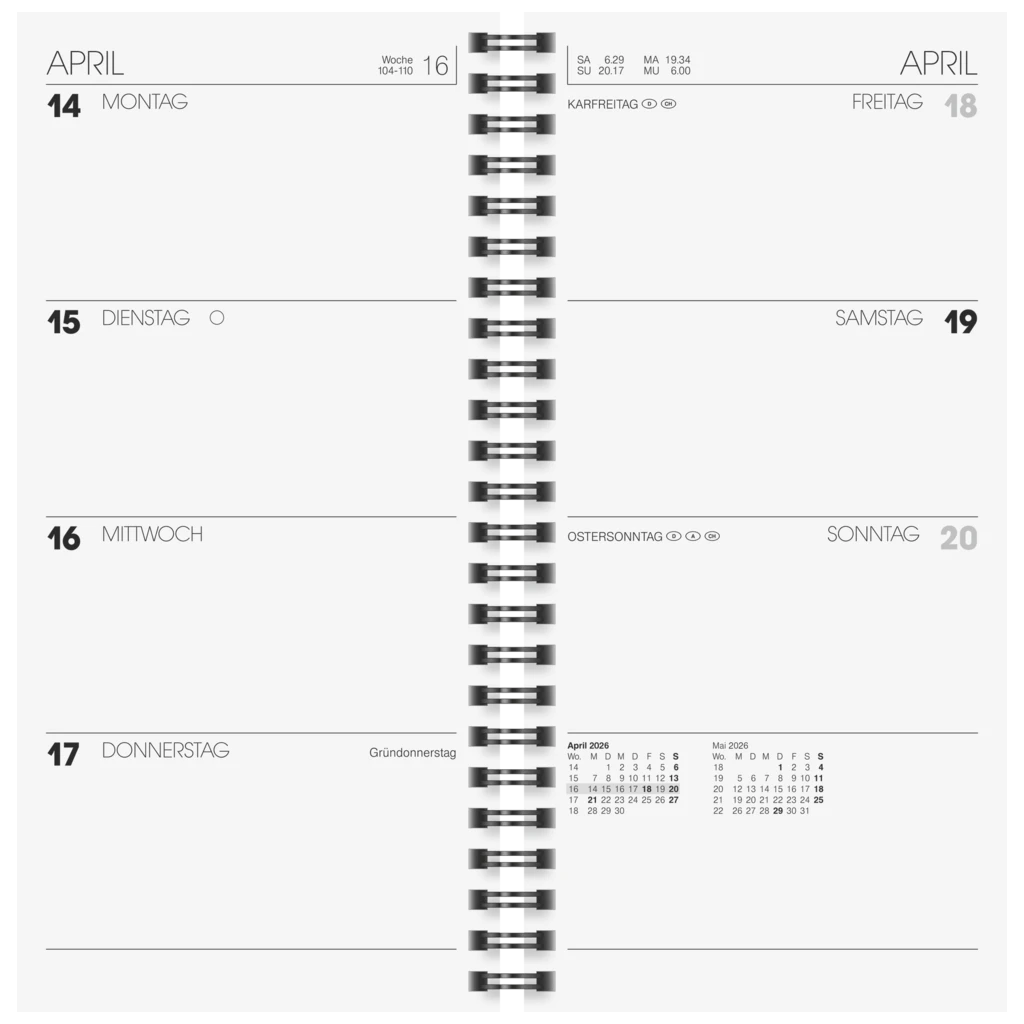 Vormerkbuch Mod. 780 '26 | 100×207 mm, Karton, rot