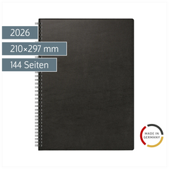Buchkalender Mod. 781 2026 | A4, Kunststoff, schwarz
