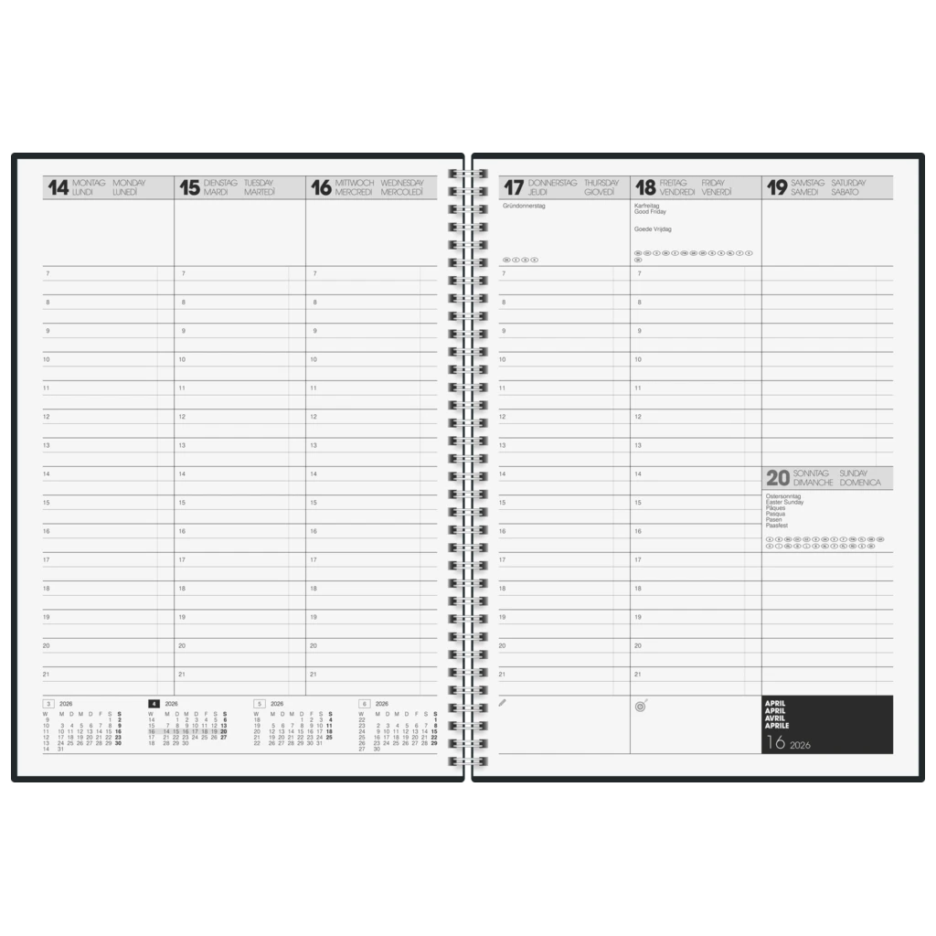 Buchkalender Mod. 781 2026 | A4, Kunststoff, transparent