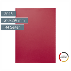 Buchkalender Mod. 781 2026 | A4, Kunstleder, rot
