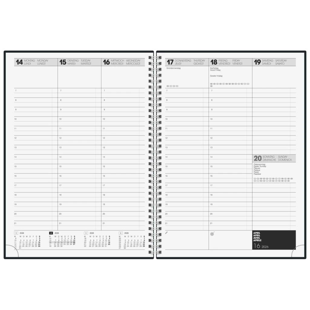 Buchkalender Mod. 781 2026 | A4, Kunstleder, rot