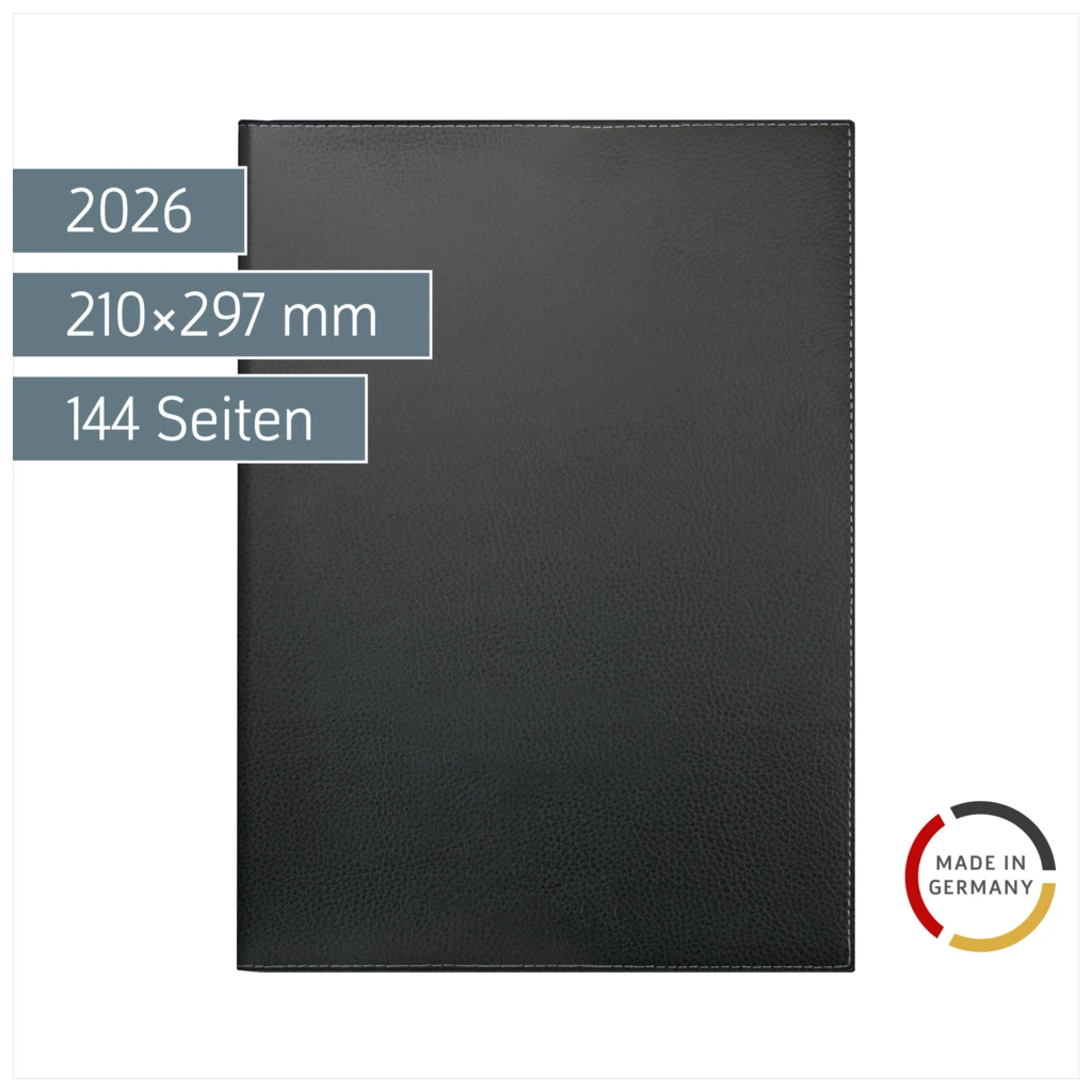 Buchkalender Mod. 781 2026 | A4, Kunstleder, schwarz