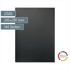 Buchkalender Mod. 781 2026 | A4, Kunstleder, schwarz
