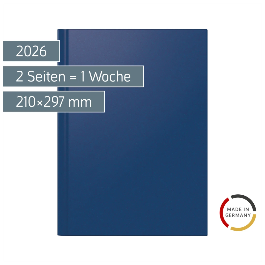Buchkalender Mod. 781 2026 | A4, Kunststoff, blau